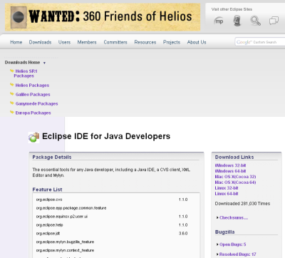 download eclipse helios for mac os x